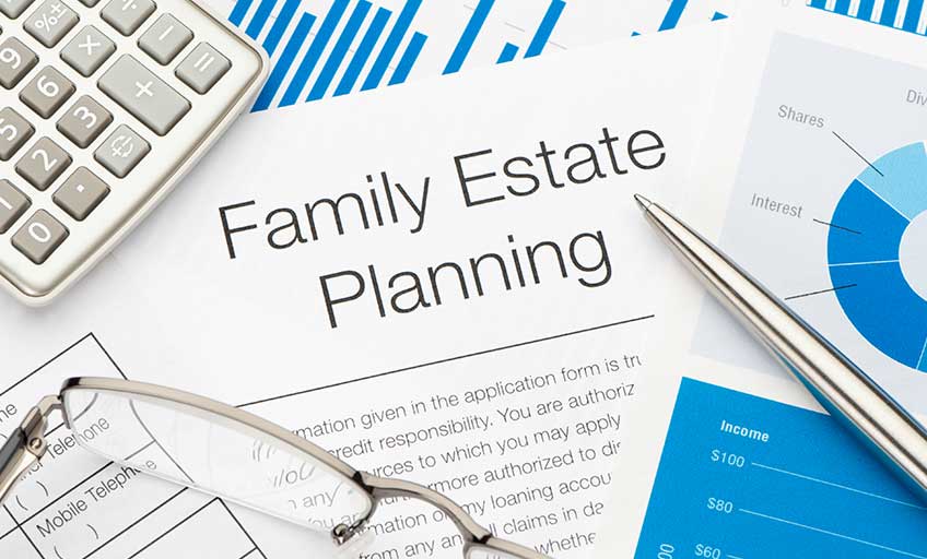 Infographic outlining key elements of family estate planning