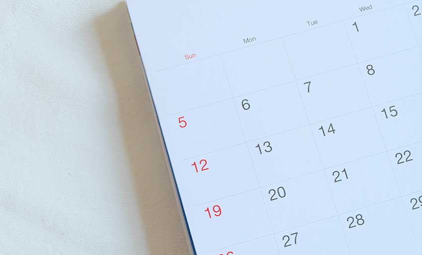 An image of a calendar