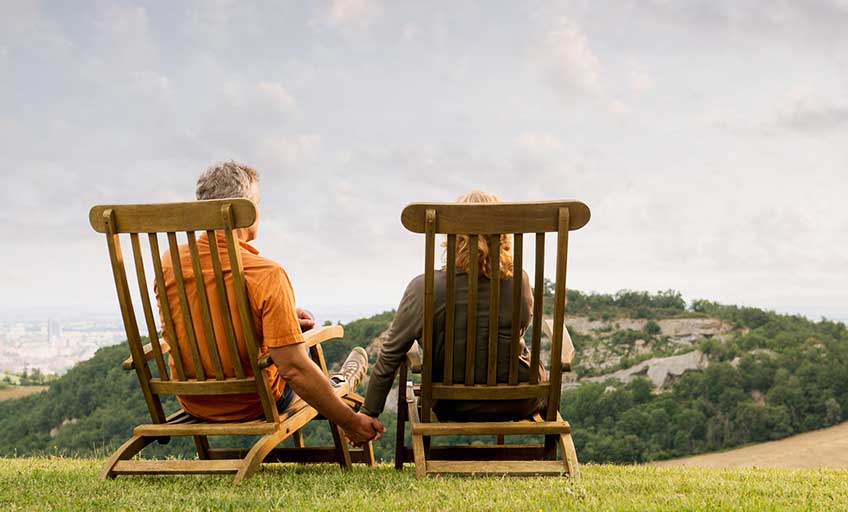 Retired couple enjoying outdoor lifestyle