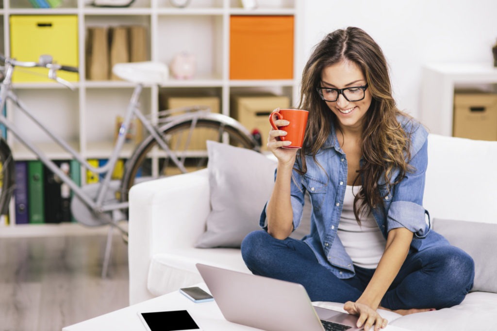 A girl reviewing home buying options