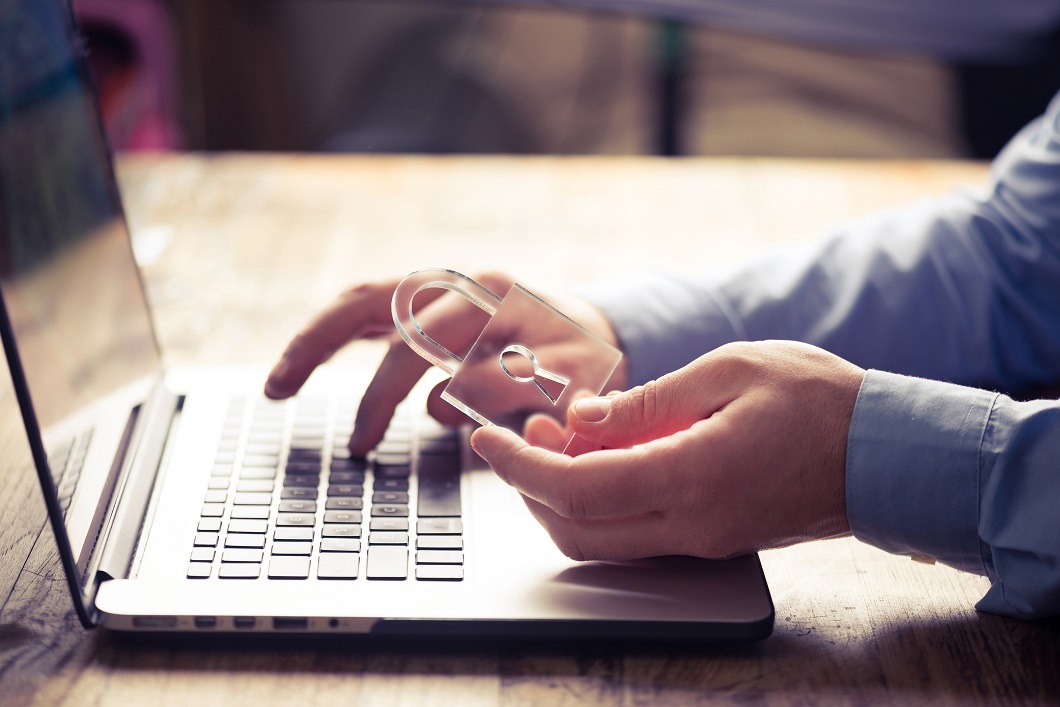 A person working on a laptop
