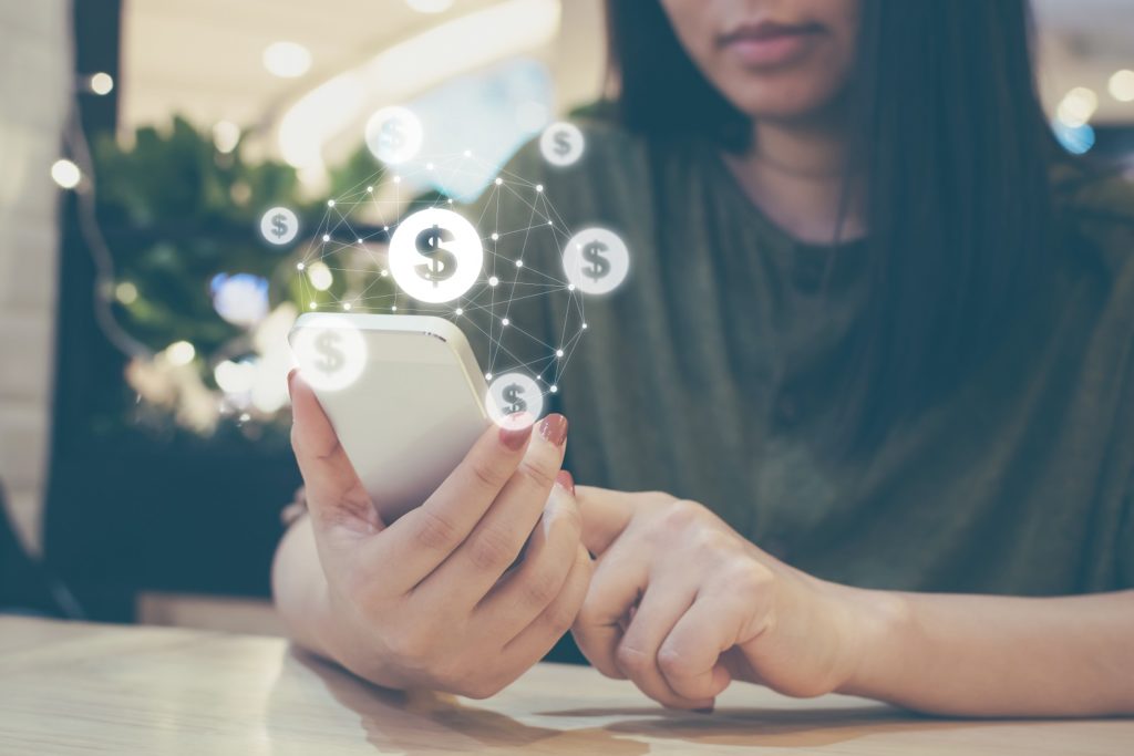 A woman using a mobile phone