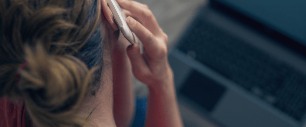 An image of a woman speaking on a mobile phone