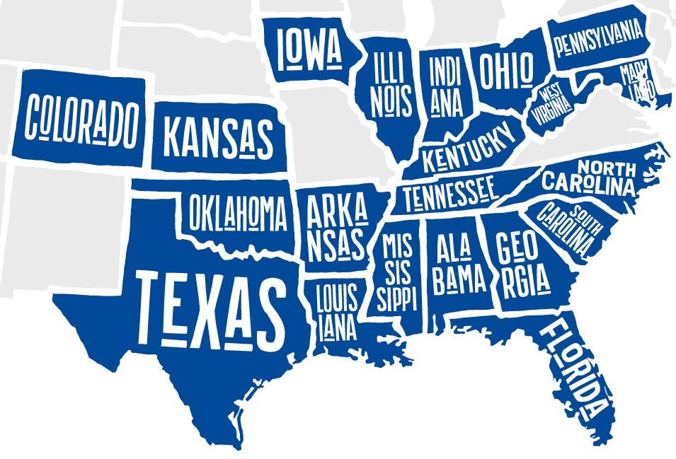 Map of states with Sente Mortgage licensing